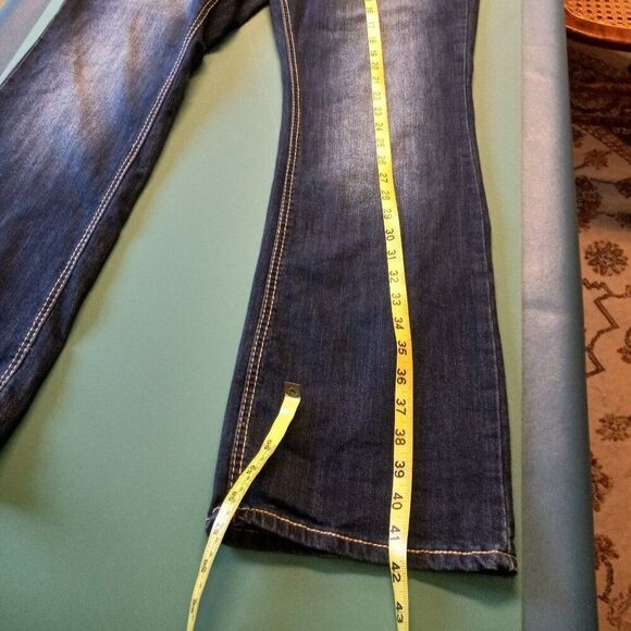 Rocking Denim Womens 16 Distressed Embroidered & Fancy Buttoned Pockets - Picture 7 of 11